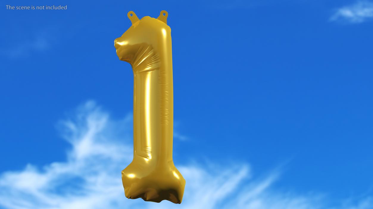 Balloon Numbers Set Gold 3D model