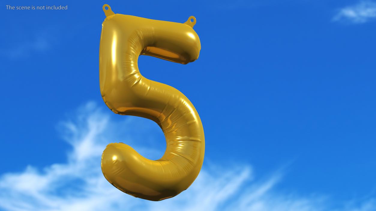 Balloon Numbers Set Gold 3D model