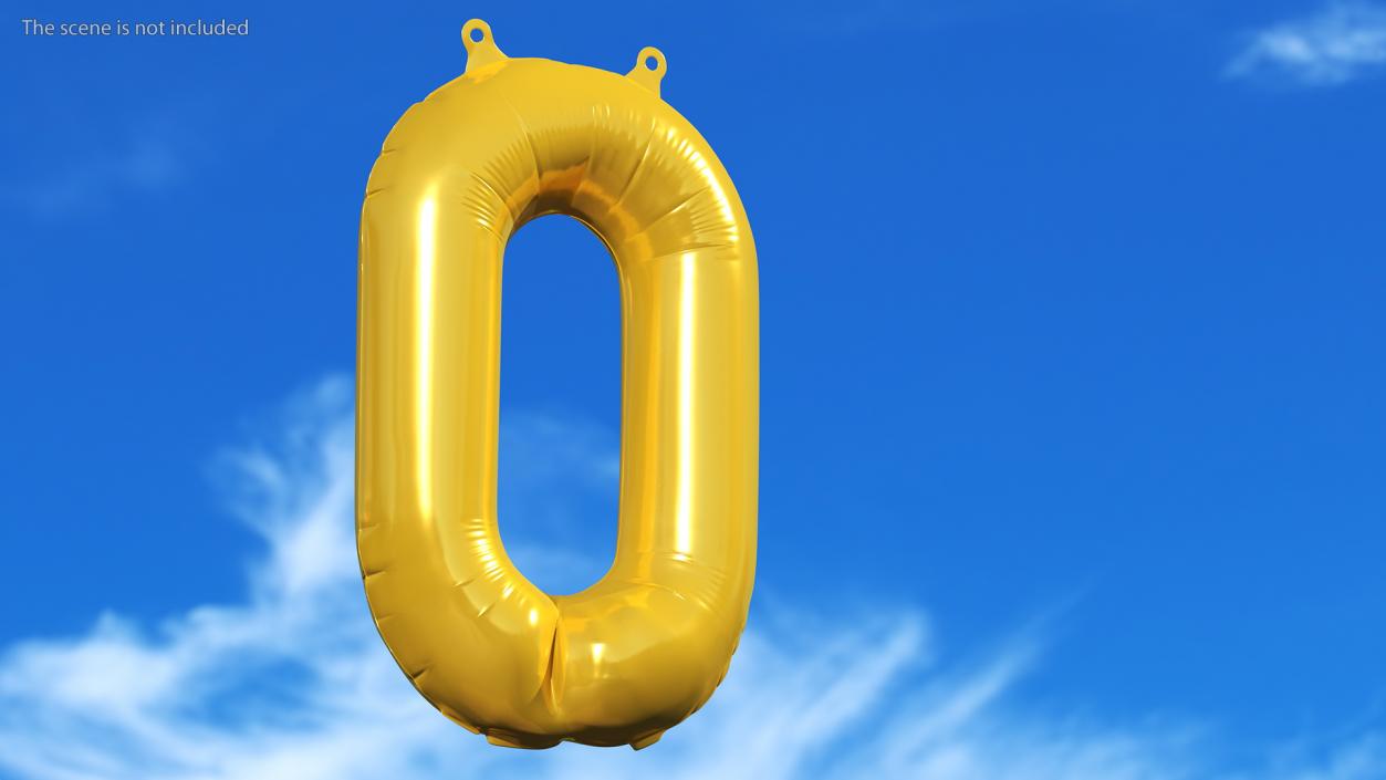 Balloon Numbers Set Gold 3D model