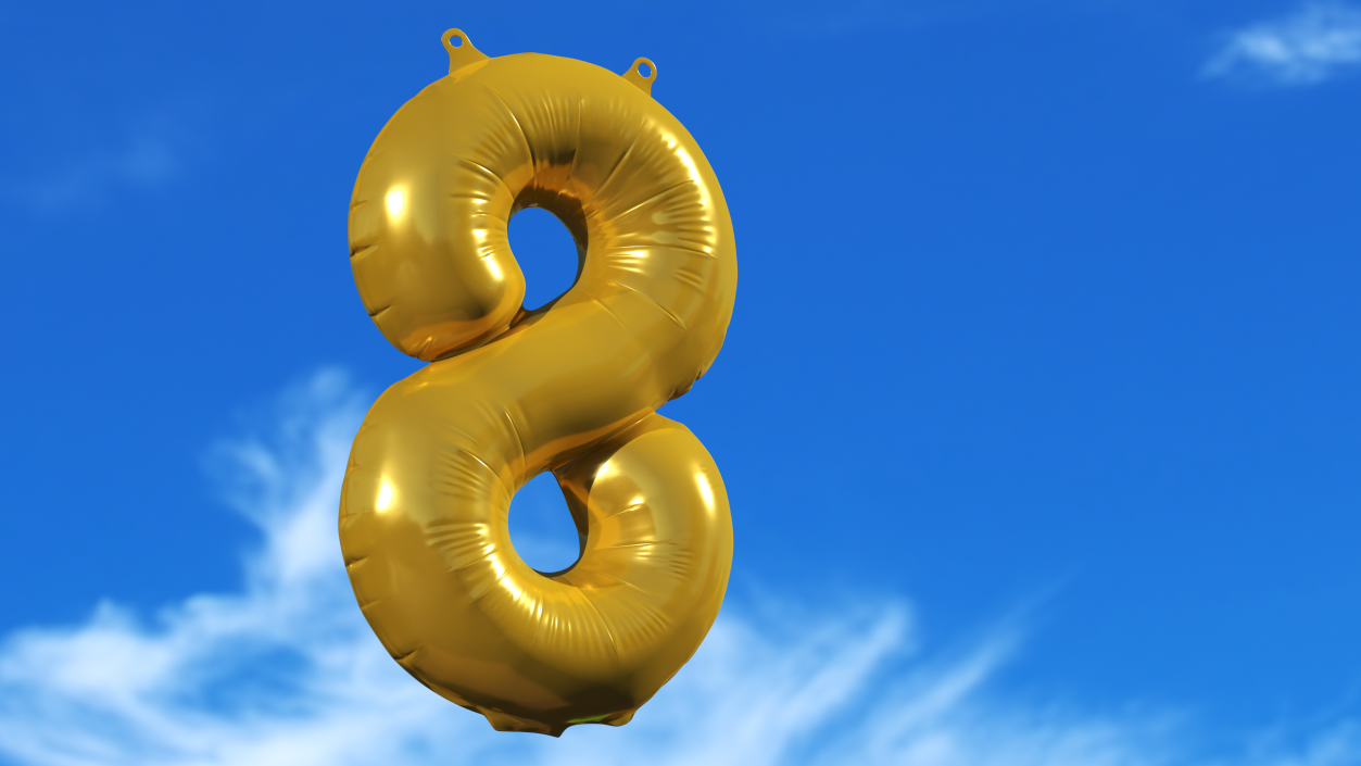 Balloon Numbers Set Gold 3D model