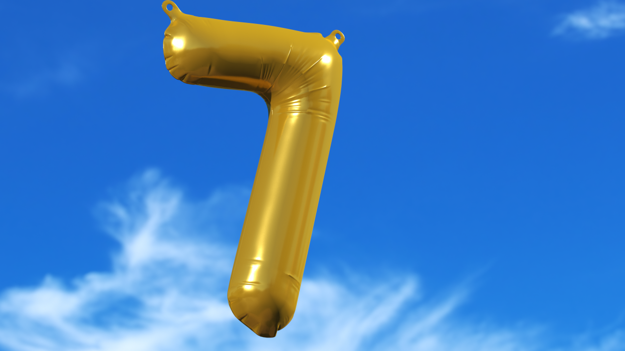 Balloon Numbers Set Gold 3D model