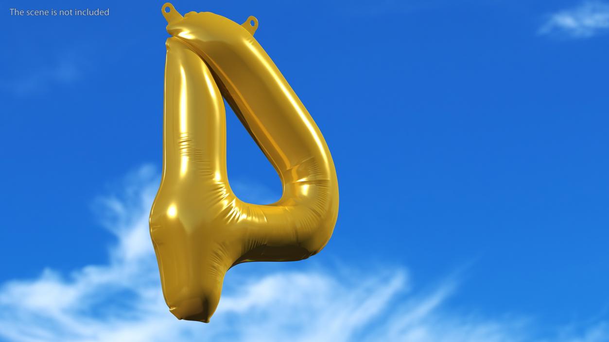 Balloon Numbers Set Gold 3D model