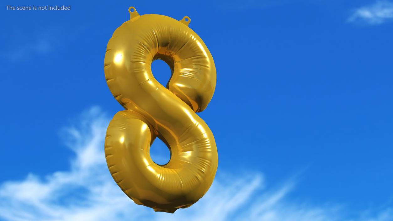 Balloon Numbers Set Gold 3D model