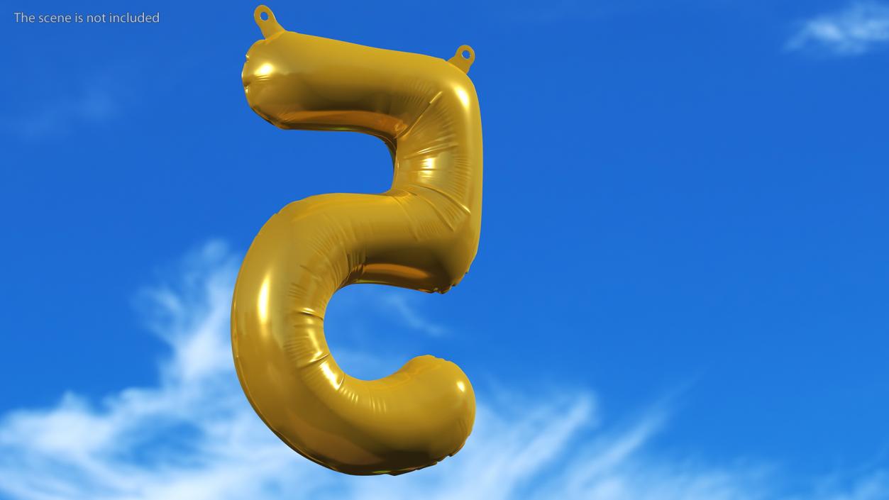 Balloon Numbers Set Gold 3D model