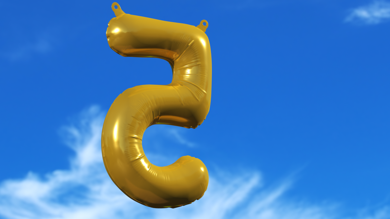 Balloon Numbers Set Gold 3D model