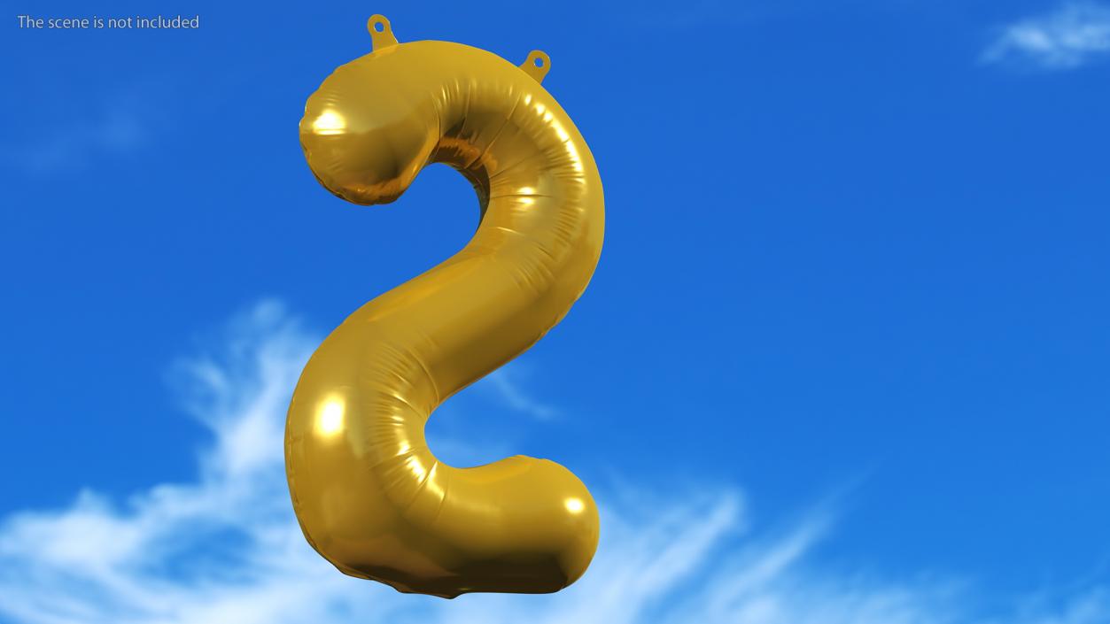 Balloon Numbers Set Gold 3D model