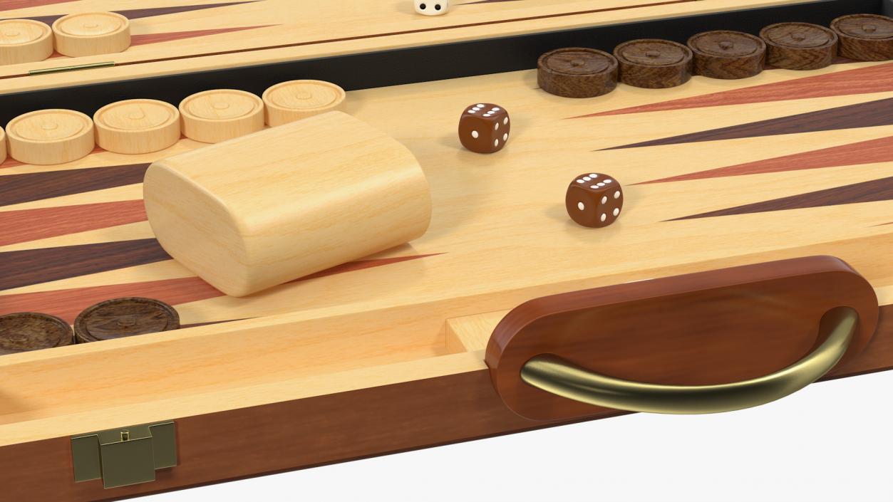 3D model Vintage Wooden Backgammon