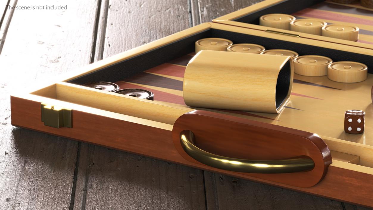 3D model Vintage Wooden Backgammon