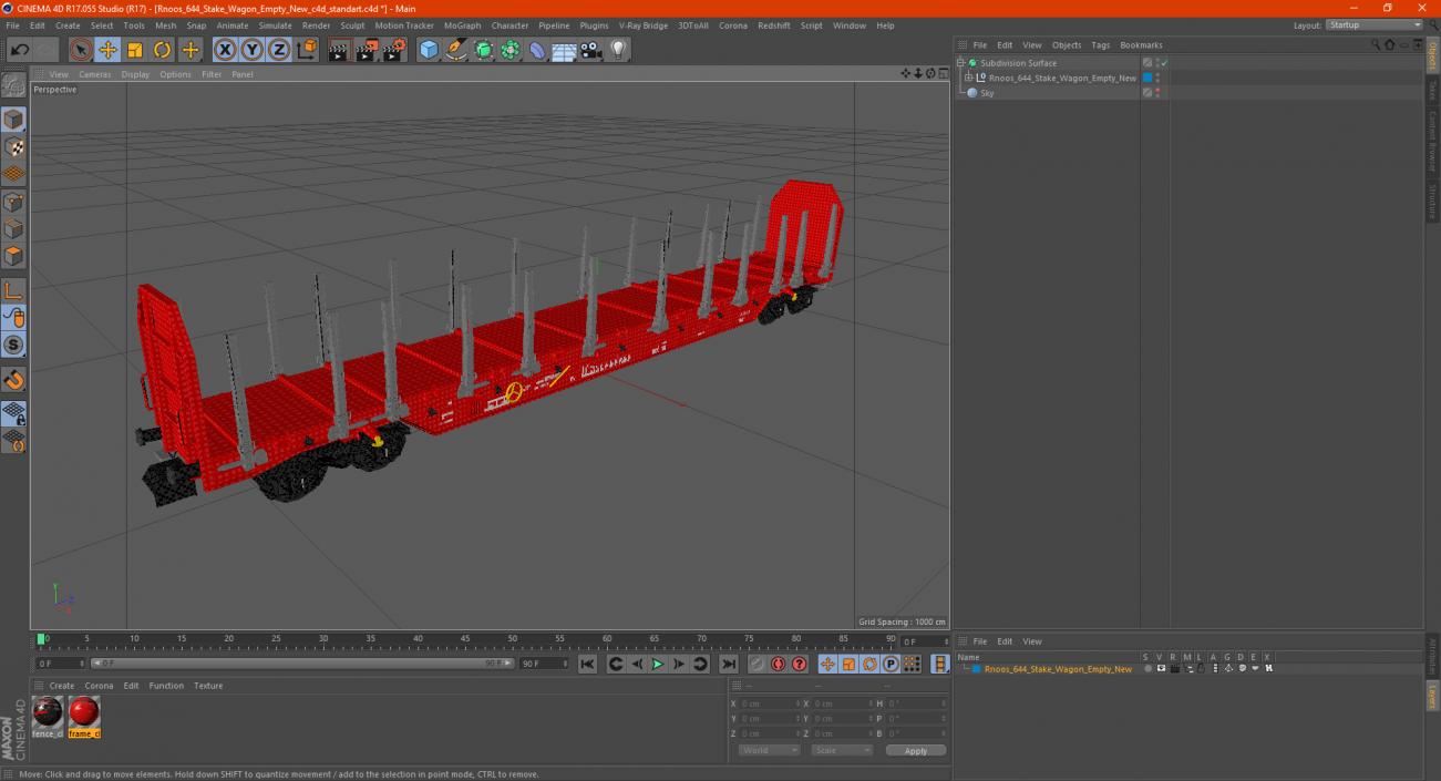 3D Rnoos 644 Stake Wagon Empty New