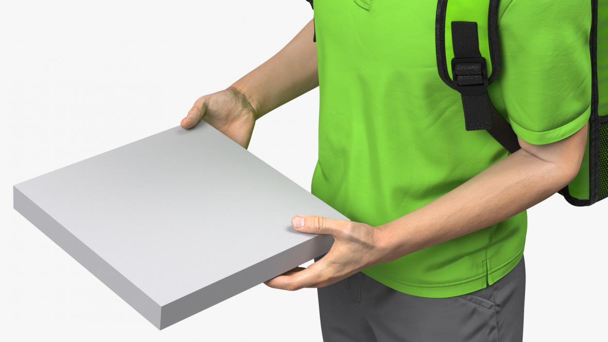 Delivery Man with Pizza Box 3D