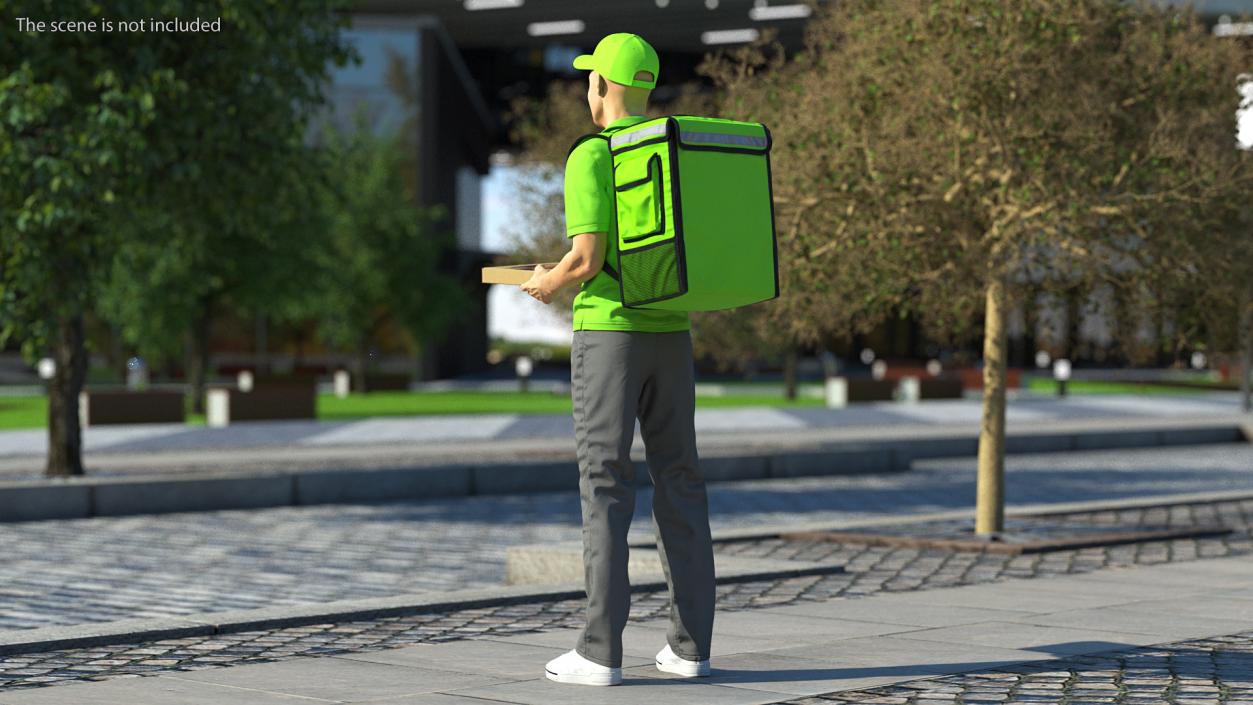 Delivery Man with Pizza Box 3D