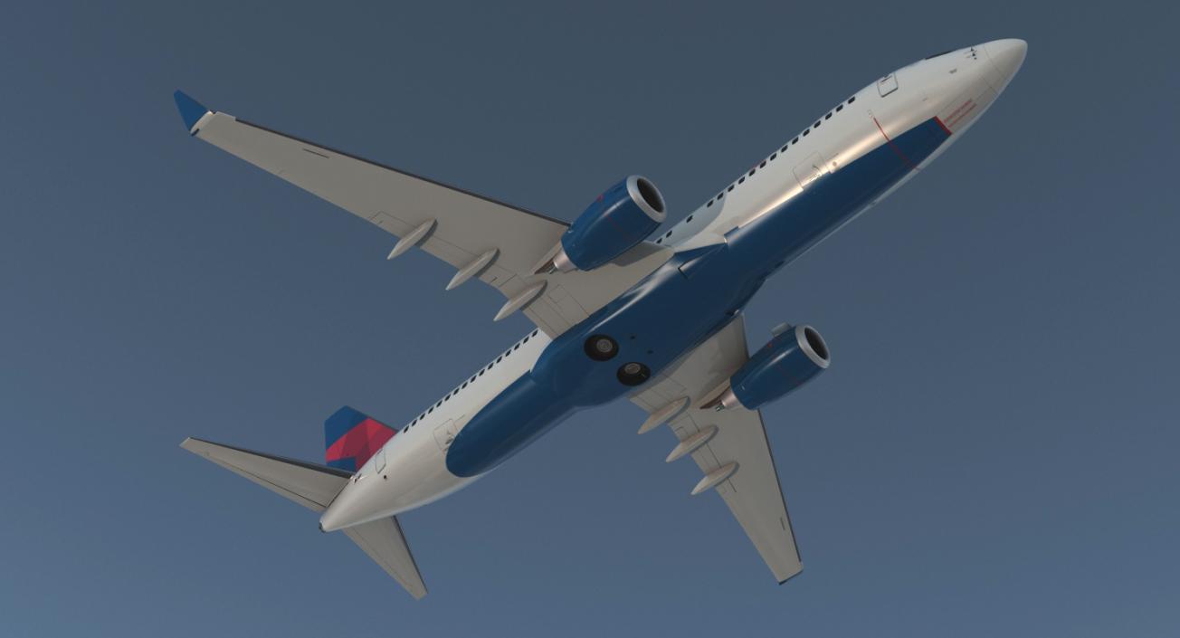 3D model Boeing 737 800 with Interior Delta Air Lines Rigged for Cinema 4D