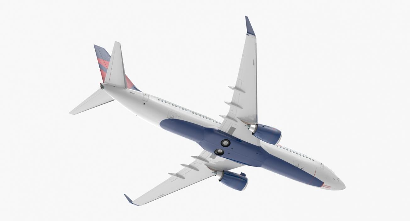 3D model Boeing 737 800 with Interior Delta Air Lines Rigged for Cinema 4D