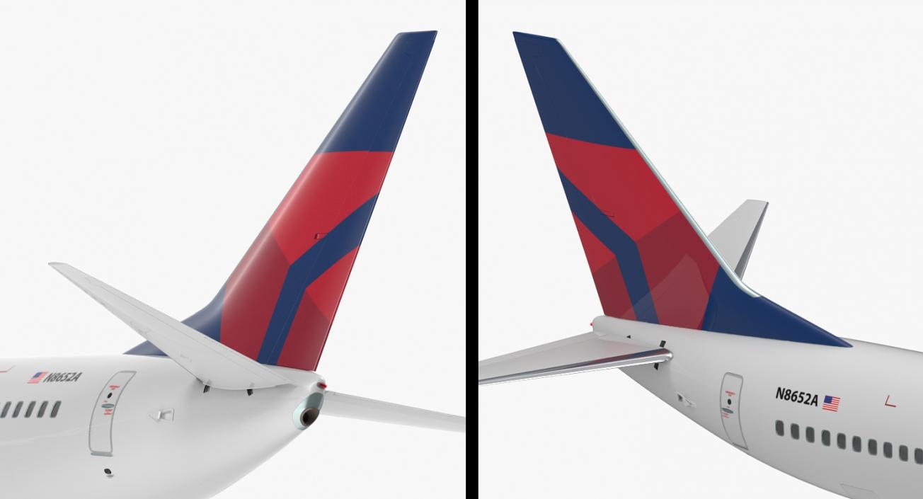 3D model Boeing 737 800 with Interior Delta Air Lines Rigged for Cinema 4D