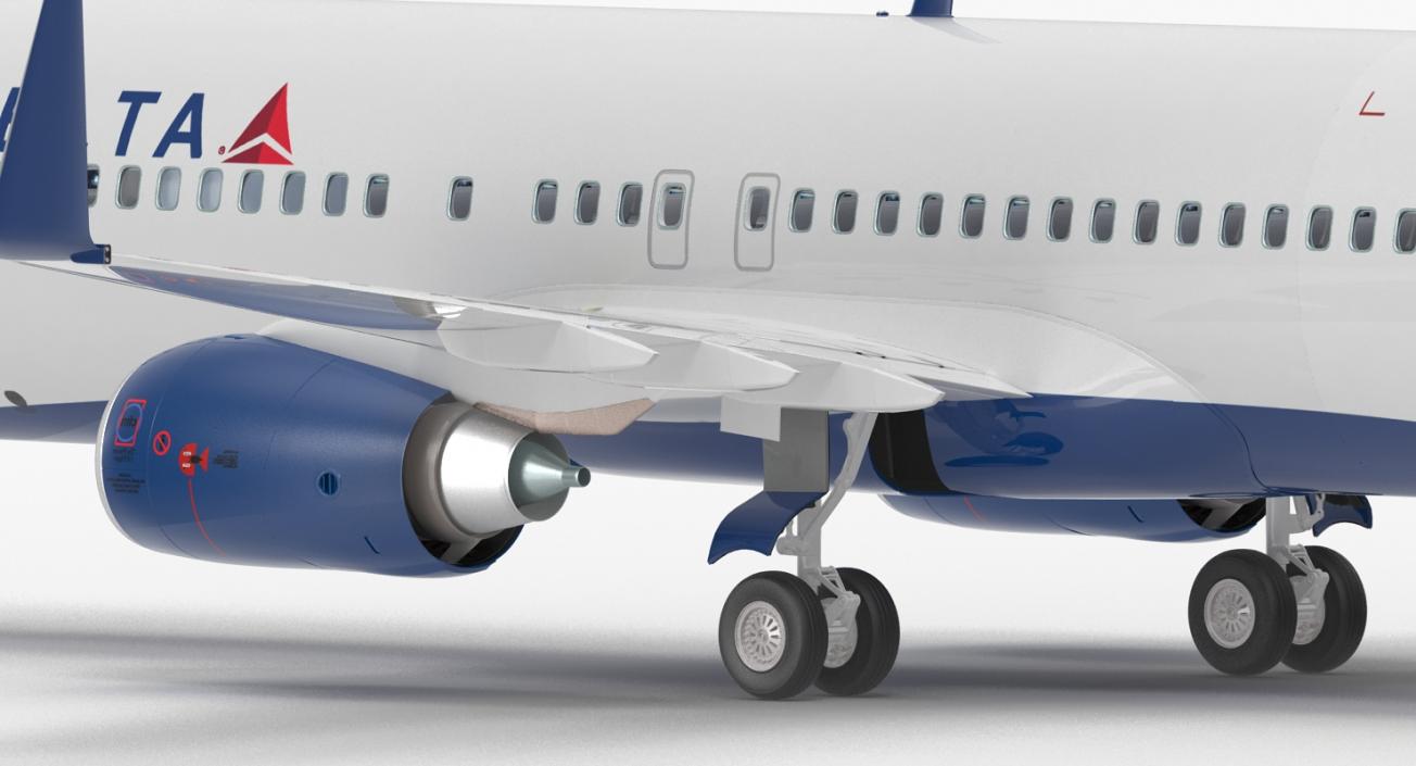 3D model Boeing 737 800 with Interior Delta Air Lines Rigged for Cinema 4D