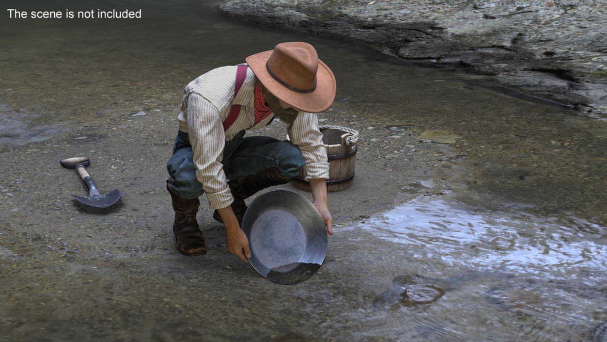 3D Working Gold Rush Miner model