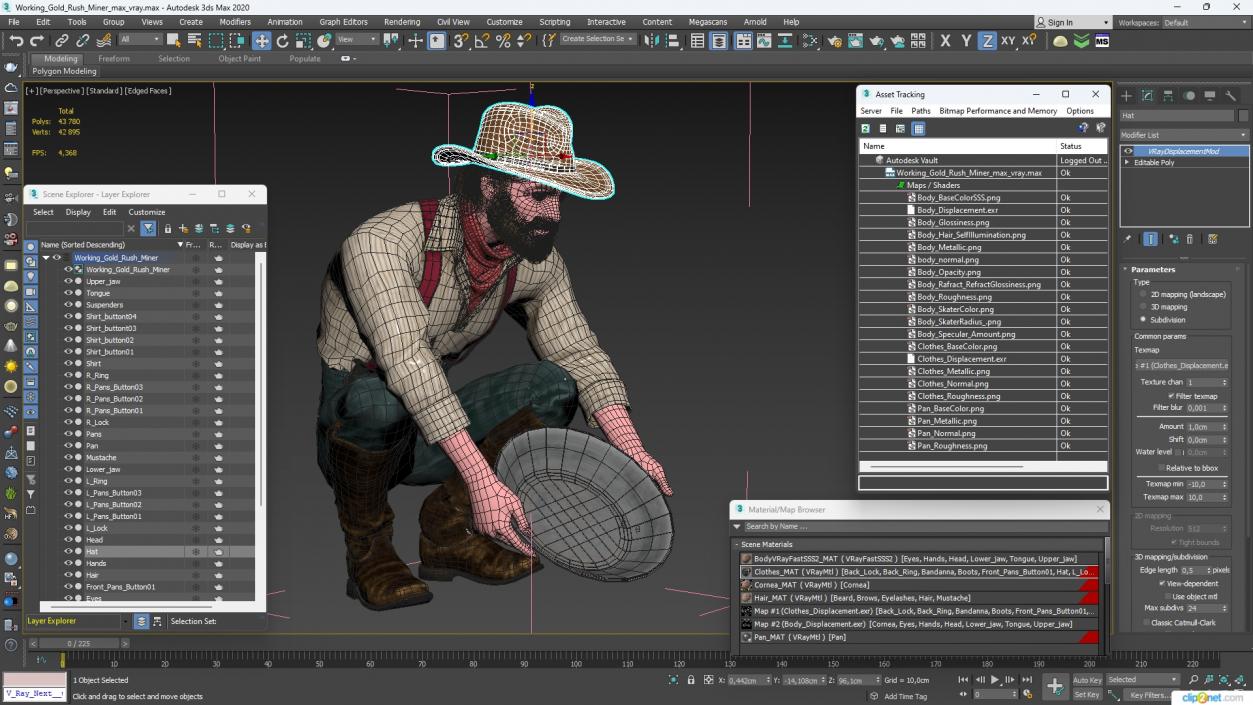 3D Working Gold Rush Miner model