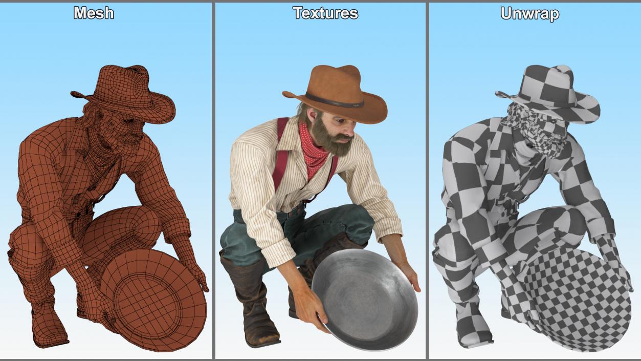 3D Working Gold Rush Miner model