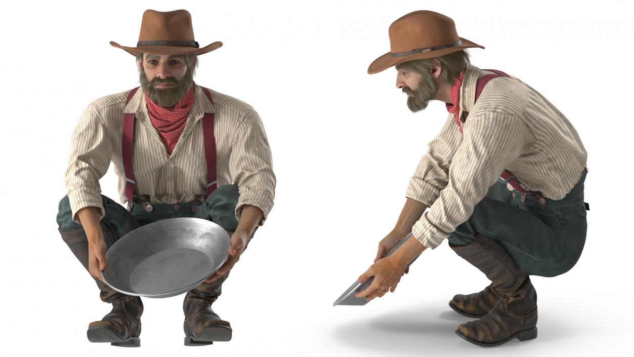 3D Working Gold Rush Miner model