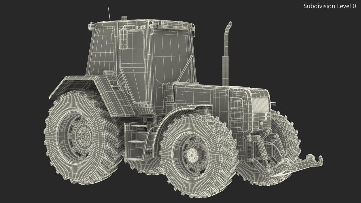 3D model Renault 160-94 Wheel Tractor Clean Rigged for Cinema 4D