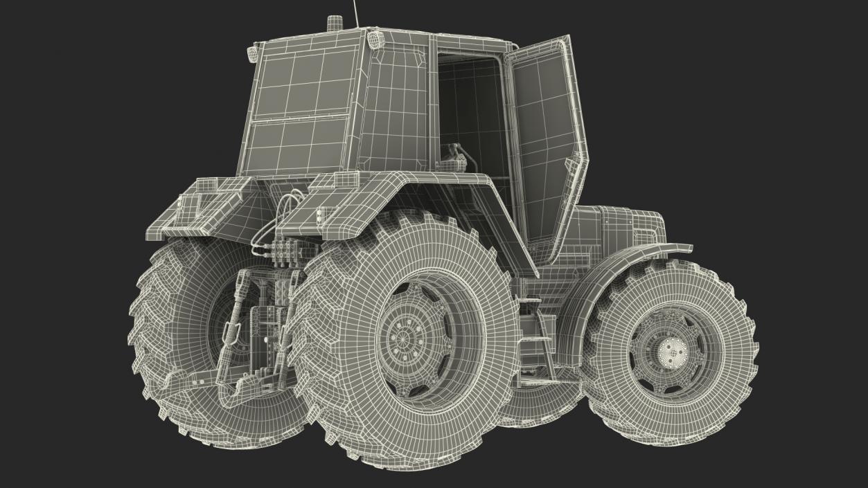 3D model Renault 160-94 Wheel Tractor Clean Rigged for Cinema 4D