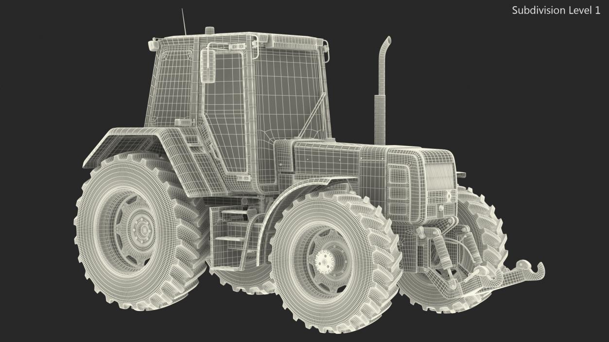 3D model Renault 160-94 Wheel Tractor Clean Rigged for Cinema 4D