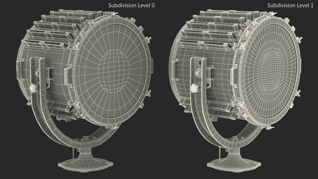 3D High Power Marine Suez Canal Searchlight Chrom