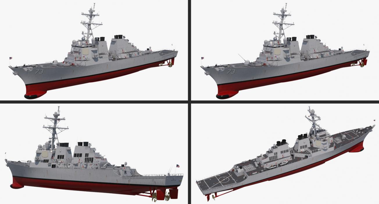 3D model Arleigh Burke Destroyer Decatur DDG-73 Rigged