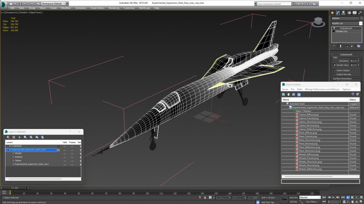 3D Experimental Supersonic Dark Grey model