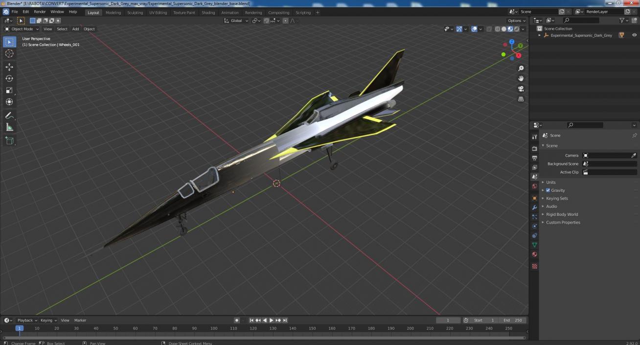 3D Experimental Supersonic Dark Grey model