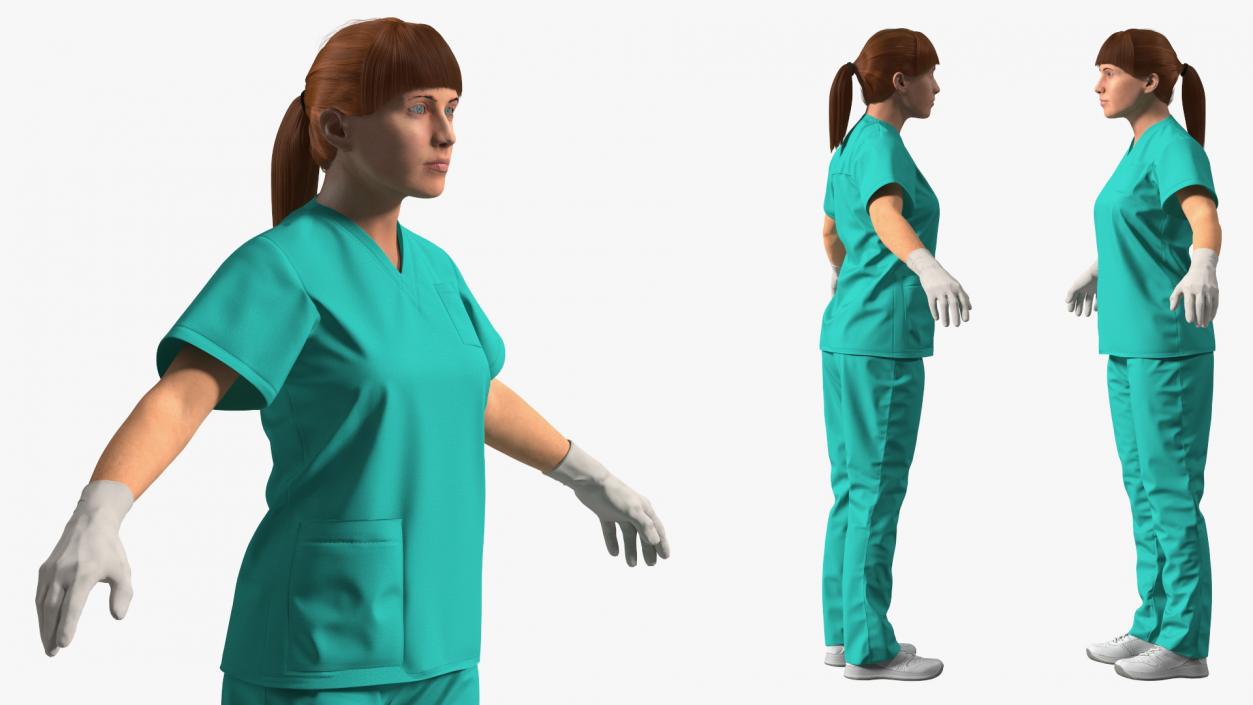 Female Doctor Character Fur 3D