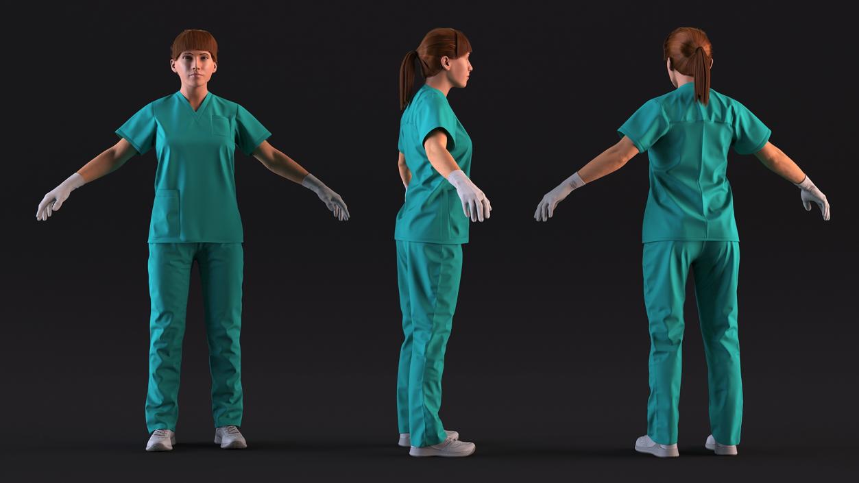 Female Doctor Character Fur 3D