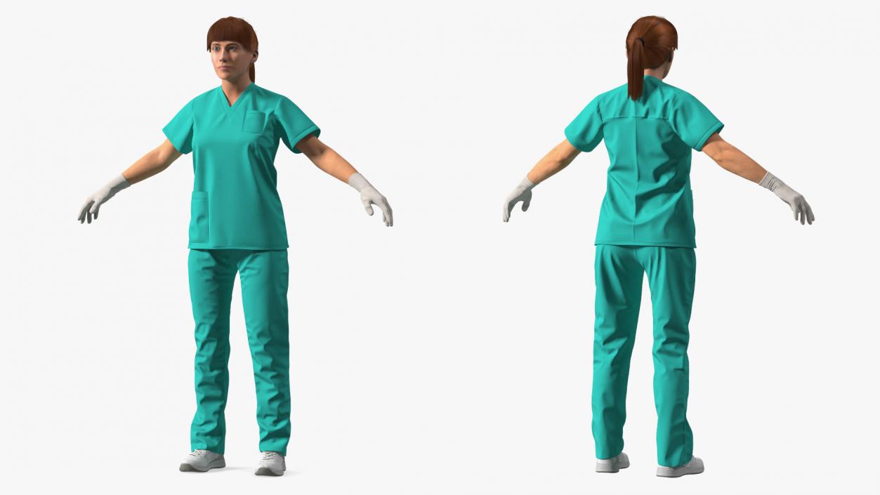 Female Doctor Character Fur 3D