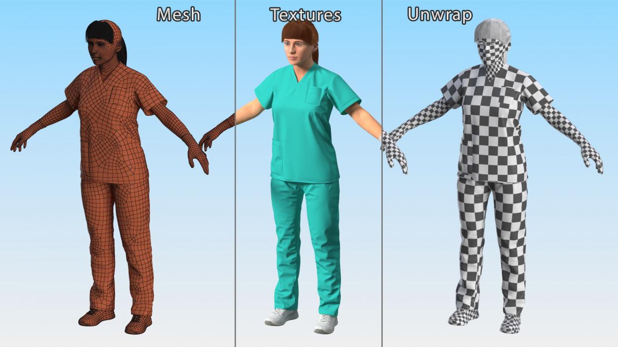 Female Doctor Character Fur 3D