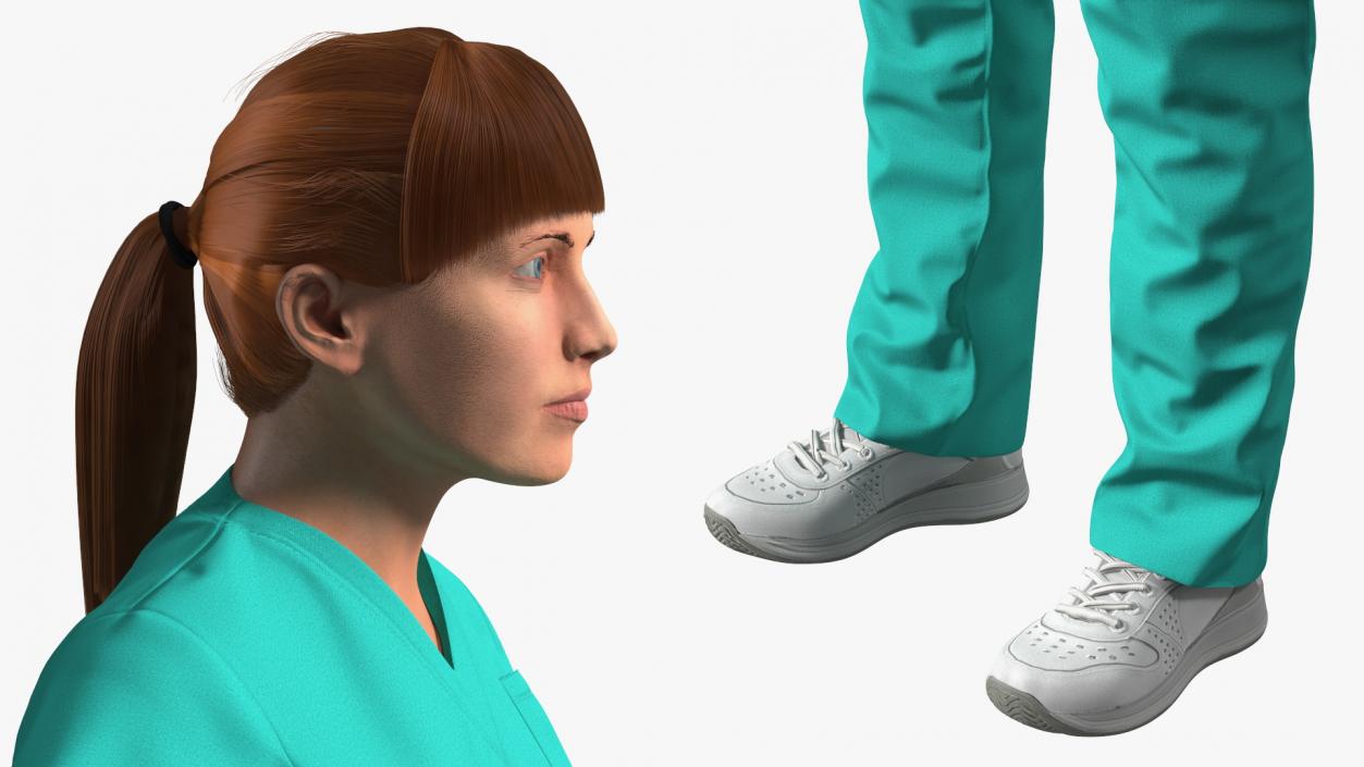 Female Doctor Character Fur 3D