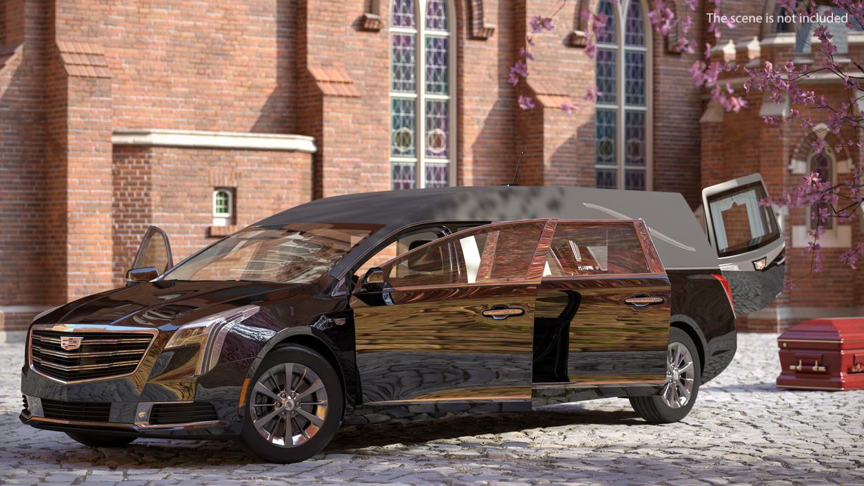 Cadillac Platinum Phoenix Hearse 2019 Rigged 3D model