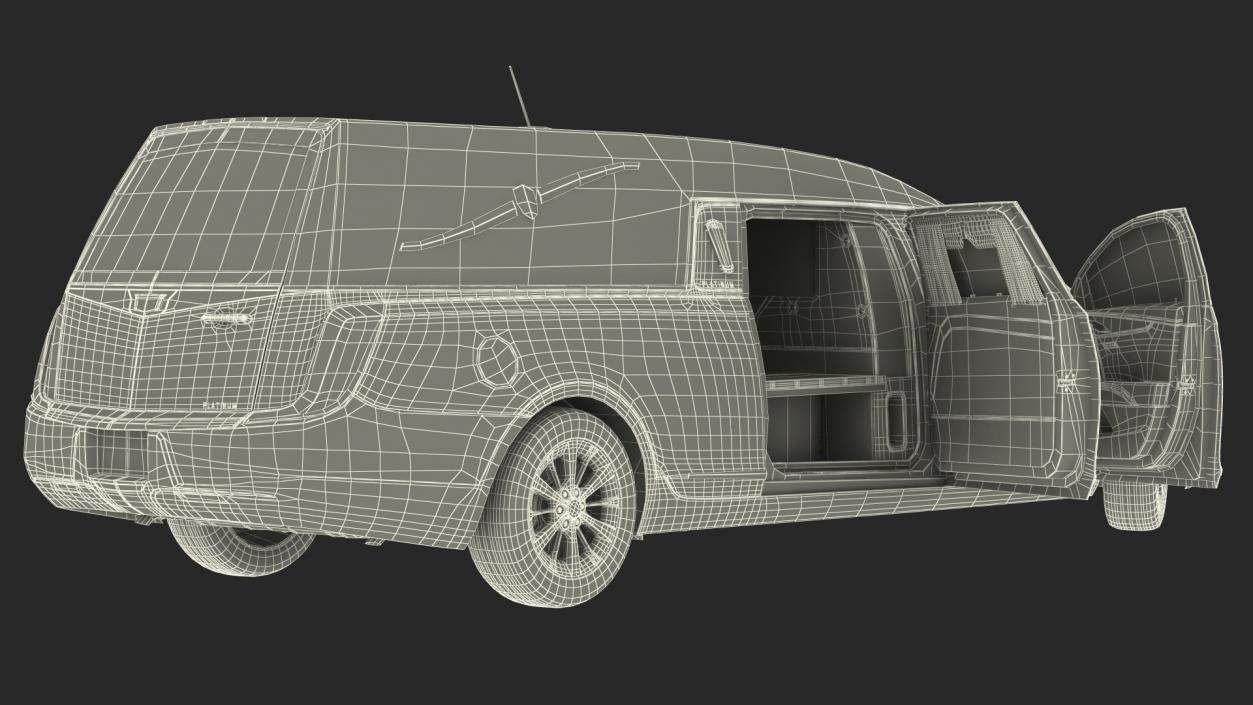 Cadillac Platinum Phoenix Hearse 2019 Rigged 3D model