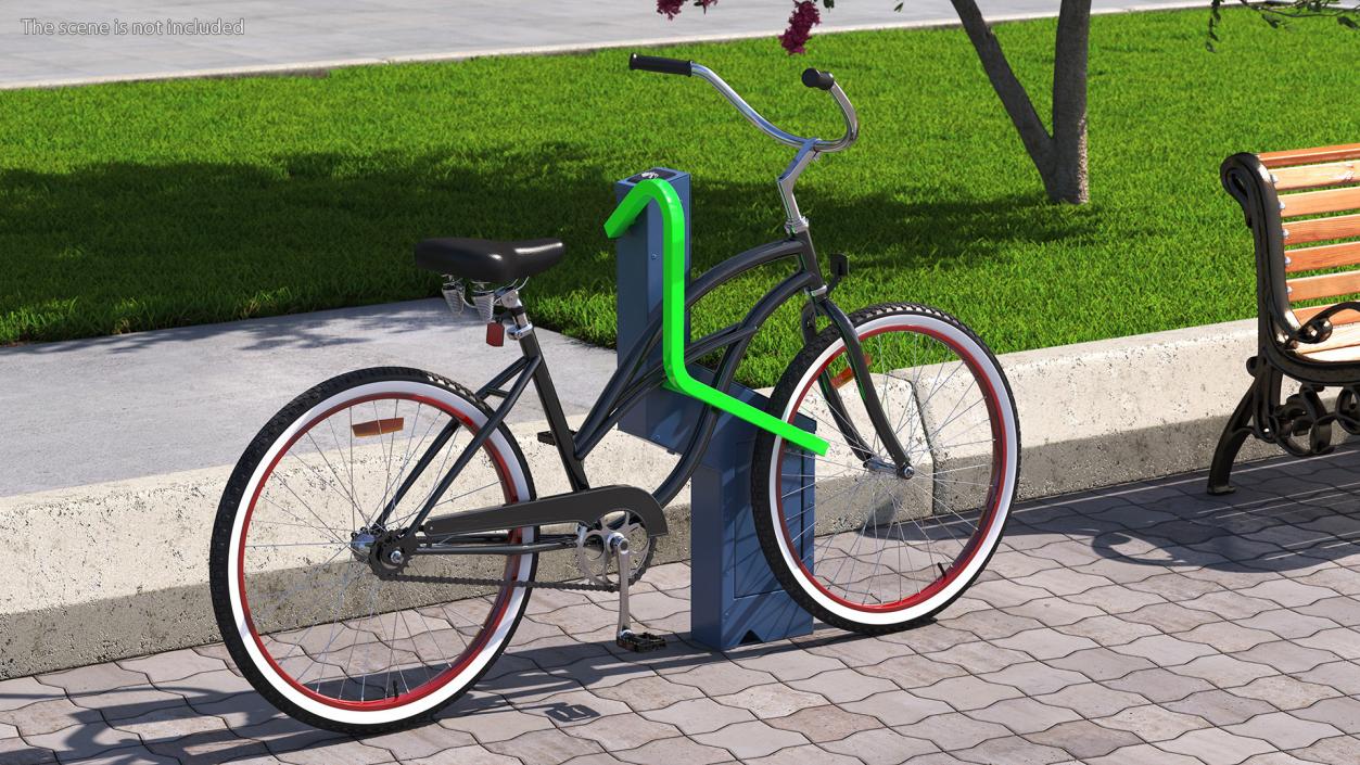 3D model Bike Parked in Smart Bikeep Parking