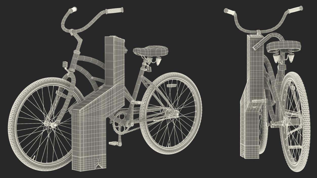 3D model Bike Parked in Smart Bikeep Parking