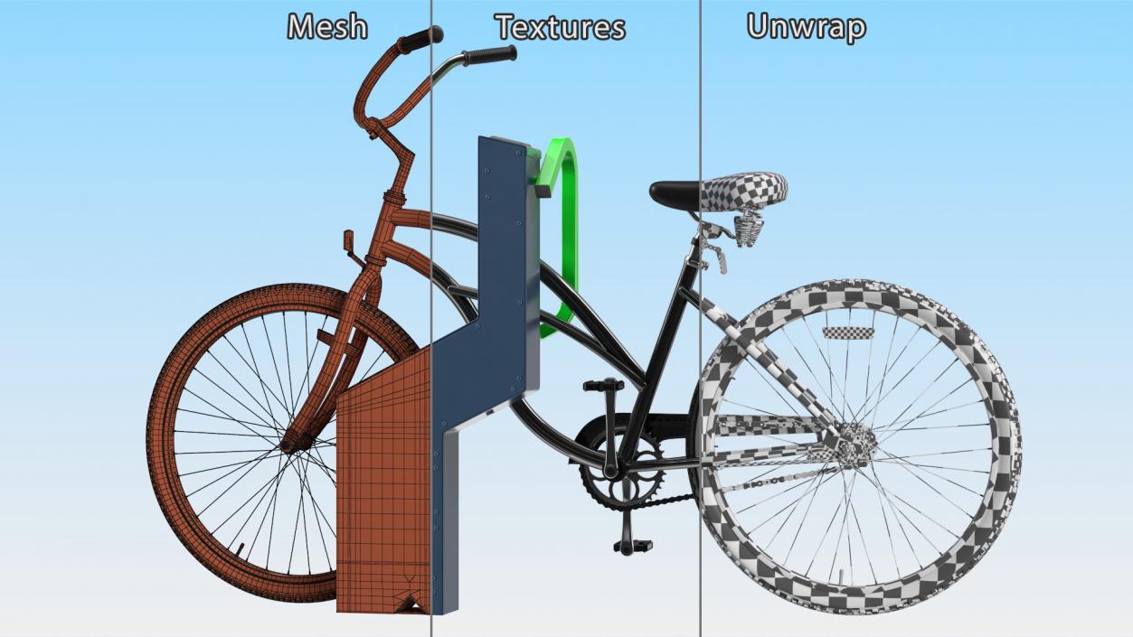 3D model Bike Parked in Smart Bikeep Parking