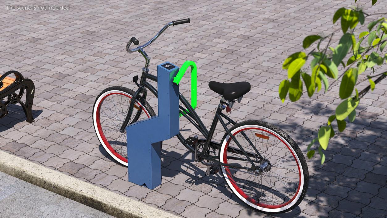 3D model Bike Parked in Smart Bikeep Parking