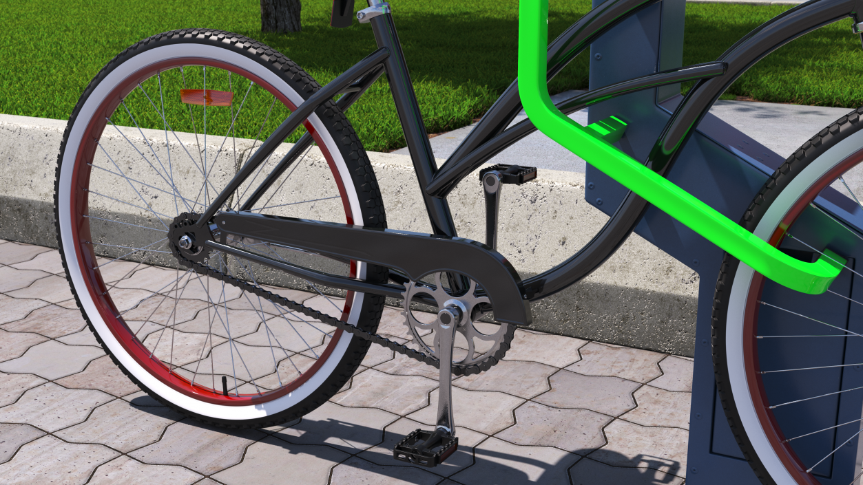 3D model Bike Parked in Smart Bikeep Parking