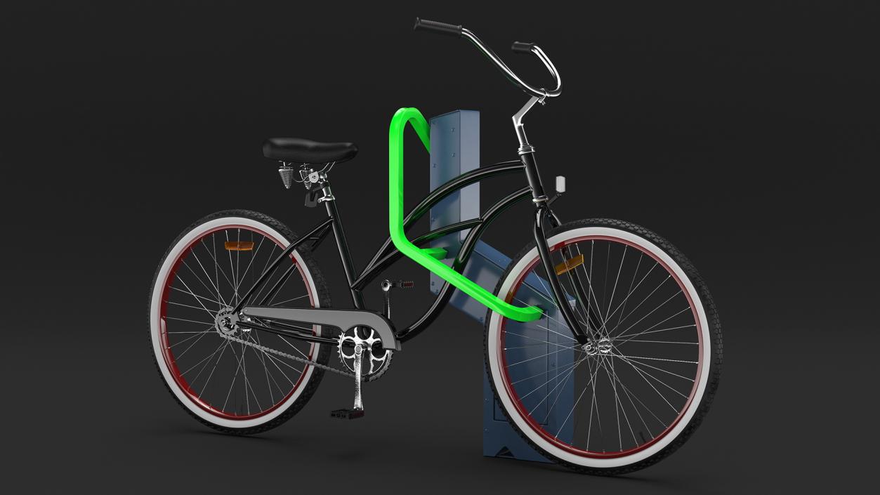 3D model Bike Parked in Smart Bikeep Parking