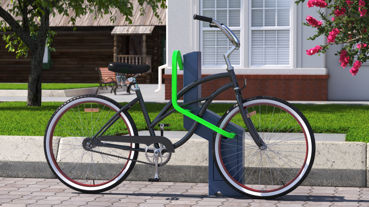 3D model Bike Parked in Smart Bikeep Parking