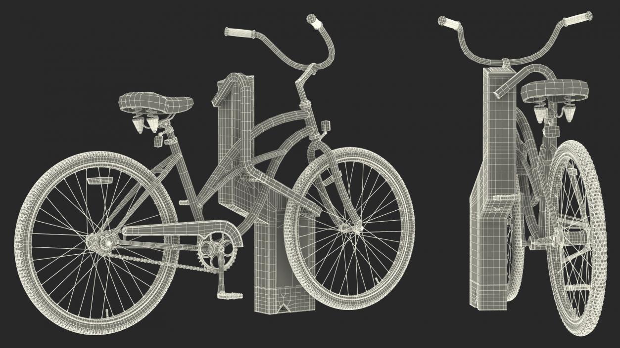 3D model Bike Parked in Smart Bikeep Parking