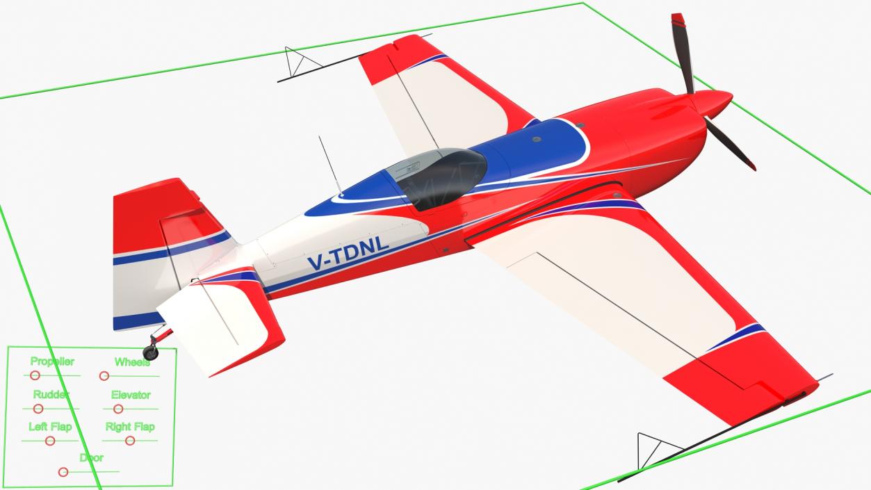 Aerobatic Monoplane Extra EA-300 Rigged 3D model