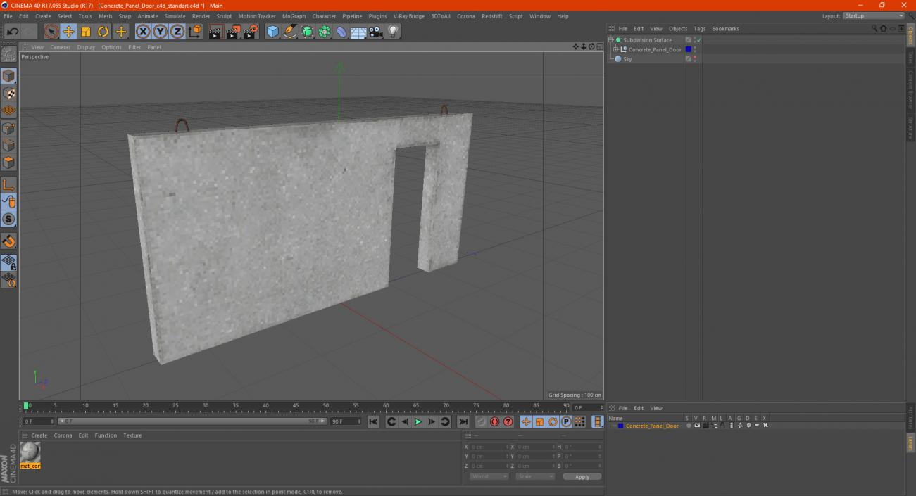 Concrete Panel Door 3D model