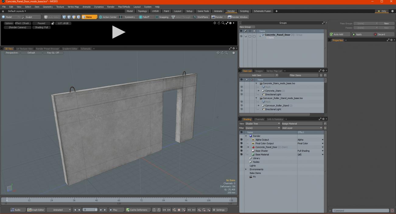 Concrete Panel Door 3D model