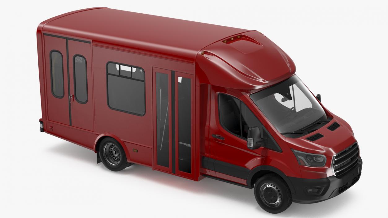 Passenger Shuttle Bus Rigged for Cinema 4D 3D