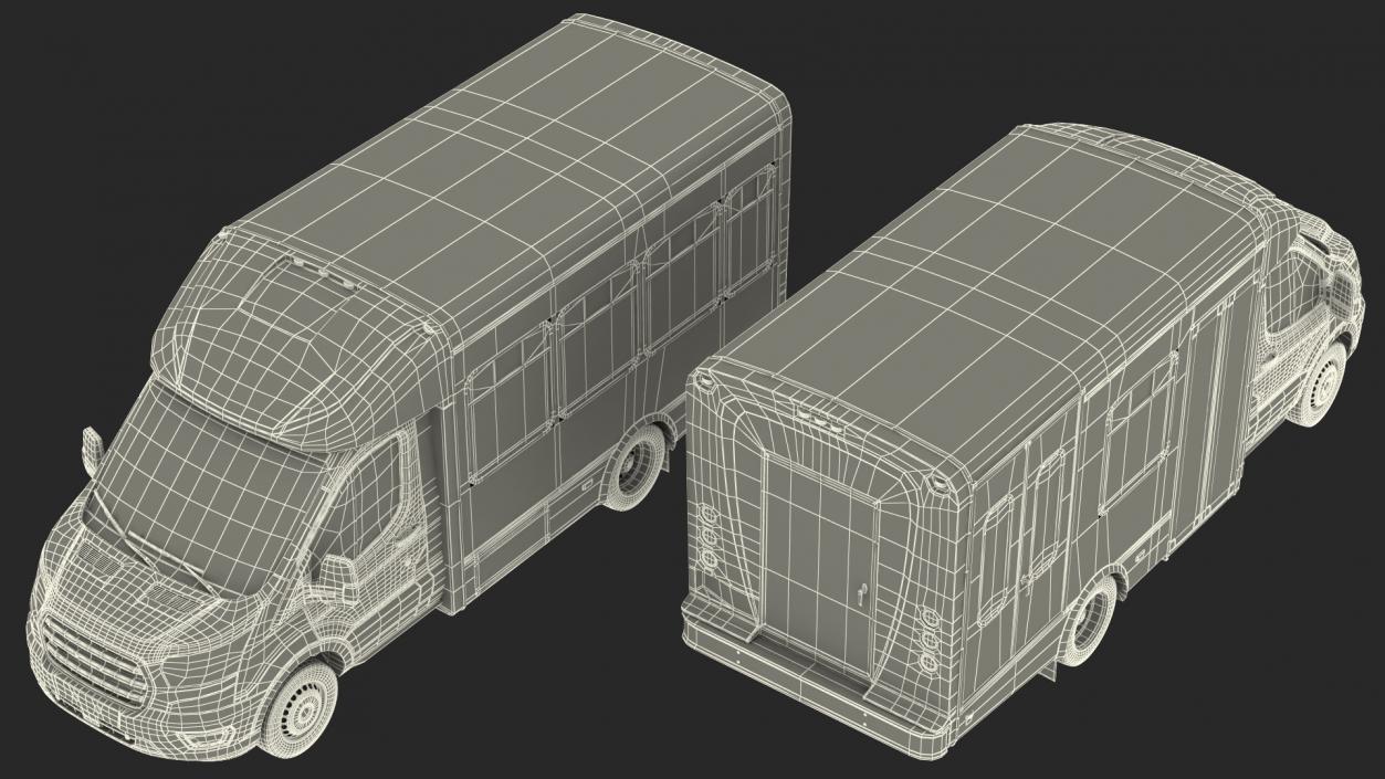 Passenger Shuttle Bus Rigged for Cinema 4D 3D